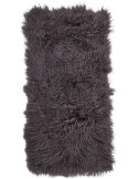 Plaid peau d’agneau bouclée gris acier 60x120 cm Tibet