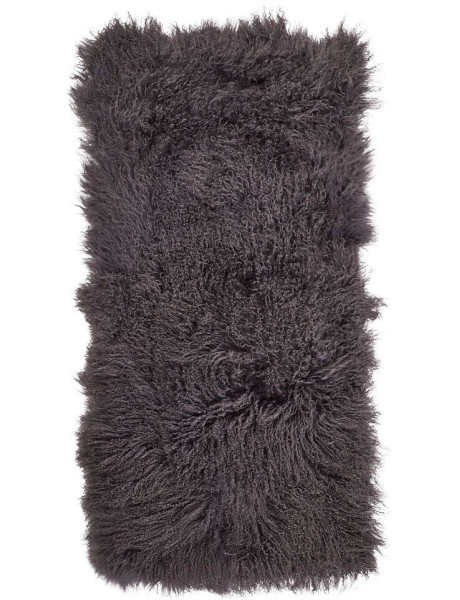 Plaid peau d’agneau bouclée gris acier 60x120 cm Tibet Natures Collection - 1