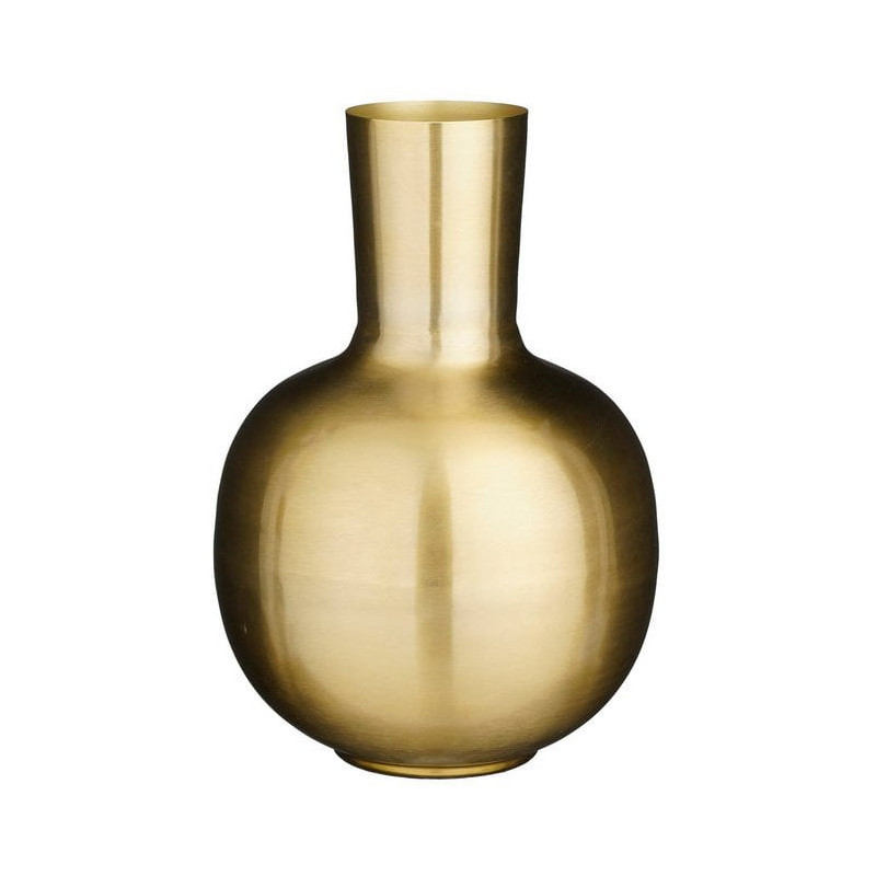 Grand vase doré en métal 28x28x42 cm Zelvara  - 1