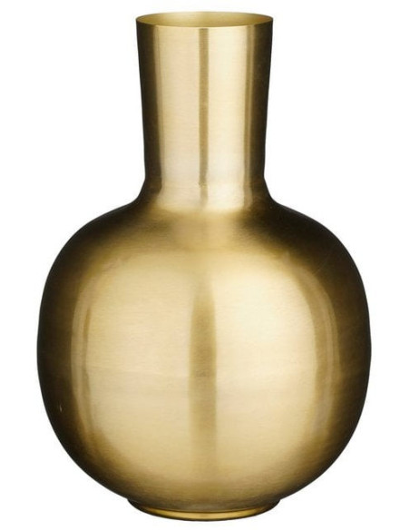 Grand vase doré en métal 28x28x42 cm Zelvara  - 1