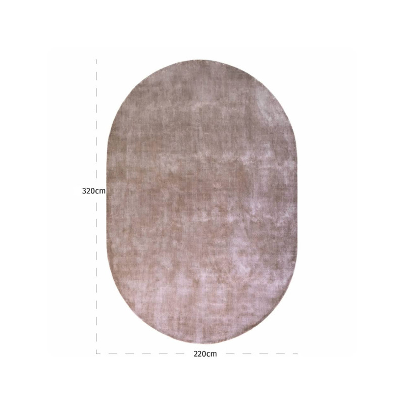 Grand tapis ovale taupe viscose coton 220x320 cm Nilla Richmond Interiors - 2