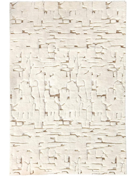 Grand tapis blanc en laine et coton 300x400 cm Mehran Richmond Interiors - 1