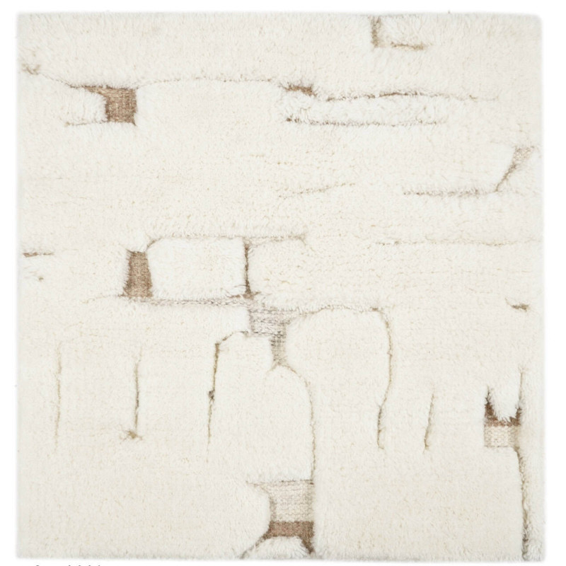 Grand tapis blanc en laine et coton 300x400 cm Mehran Richmond Interiors - 3