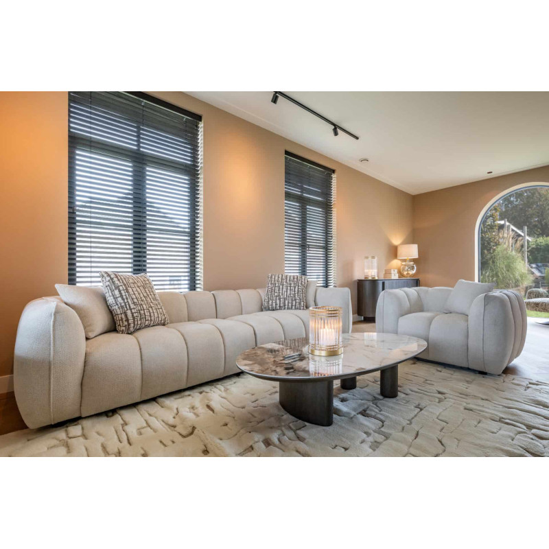 Grand tapis blanc en laine et coton 300x400 cm Mehran Richmond Interiors - 2