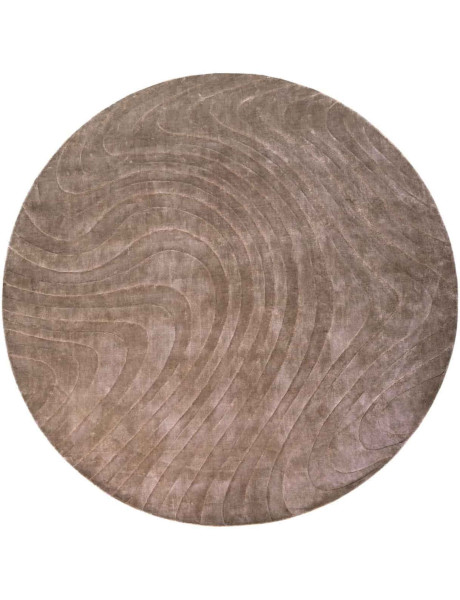Tapis rond taupe viscose coton 260 cm Fellion Richmond Interiors - 1