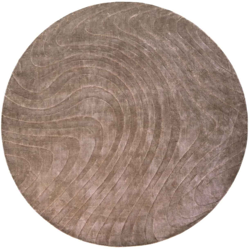 Tapis rond taupe viscose coton 260 cm Fellion Richmond Interiors - 1