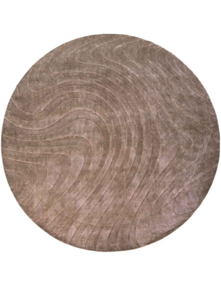 Tapis rond taupe viscose coton 260 cm Fellion Richmond Interiors - 1