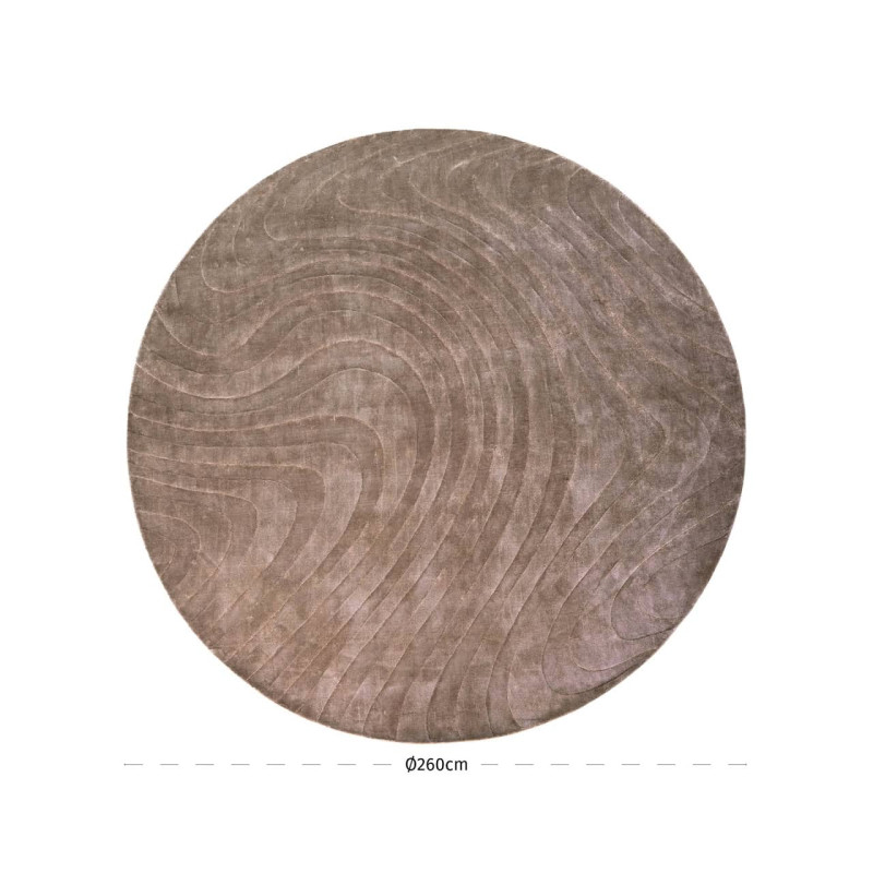 Tapis rond taupe viscose coton 260 cm Fellion Richmond Interiors - 2