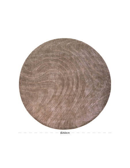 Tapis rond taupe viscose coton 260 cm Fellion Richmond Interiors - 2