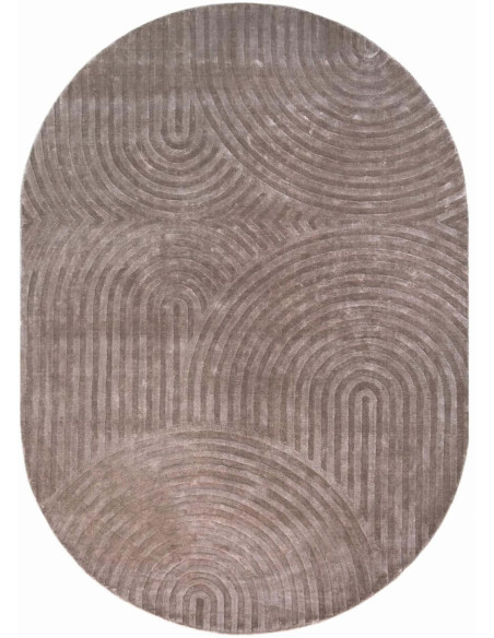 Tapis ovale taupe motif arches 200x300 cm Bayon Richmond Interiors - 1