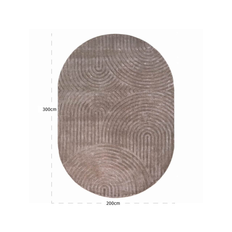 Tapis ovale taupe motif arches 200x300 cm Bayon Richmond Interiors - 4