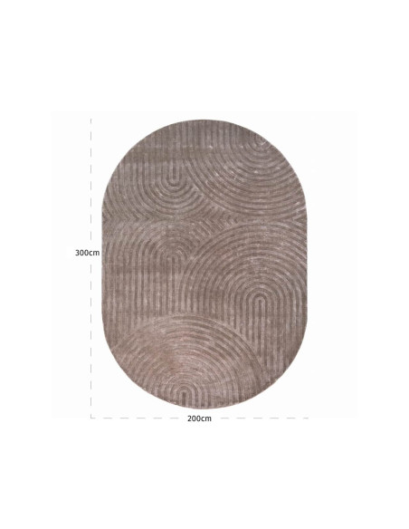 Tapis ovale taupe motif arches 200x300 cm Bayon Richmond Interiors - 4