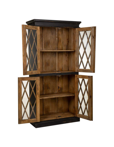 Vitrine vaisselier noire 4 portes 90x40x183 cm Zambrisa  - 3