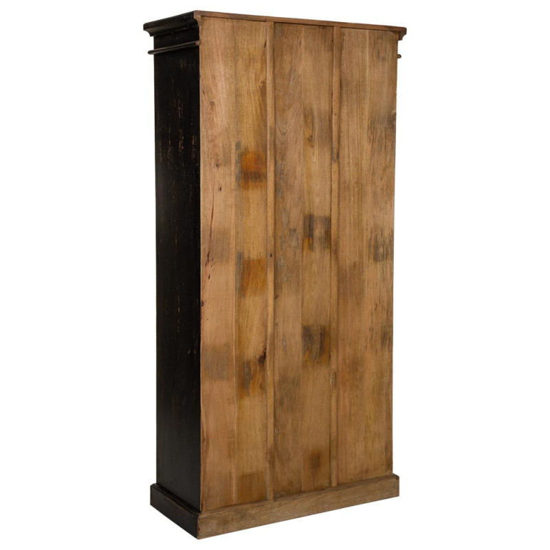 Vitrine vaisselier noire 4 portes 90x40x183 cm Zambrisa  - 7