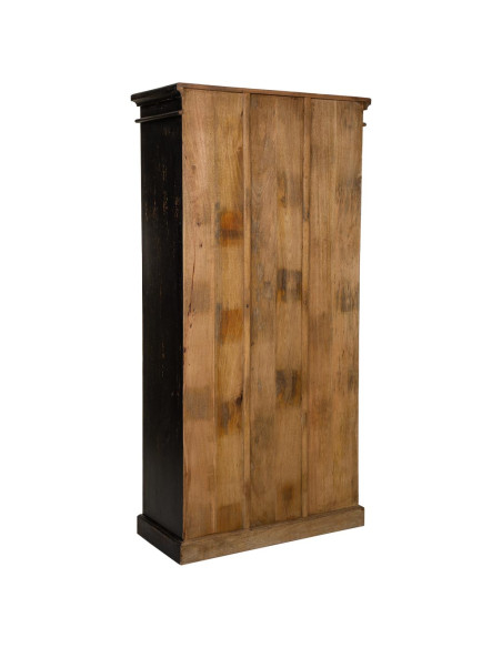Vitrine vaisselier noire 4 portes 90x40x183 cm Zambrisa  - 7