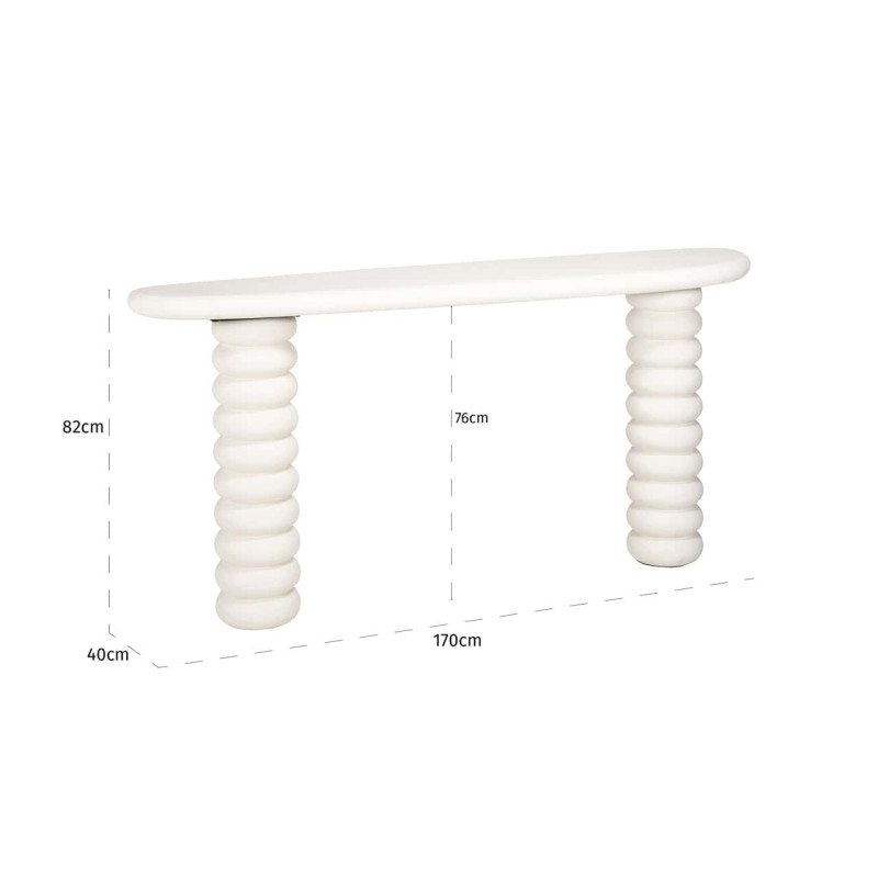 Console blanche organique finition plâtre 170 cm Bloomstone Richmond Interiors - 6