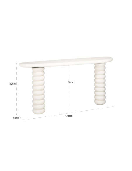 Console blanche organique finition plâtre 170 cm Bloomstone Richmond Interiors - 6
