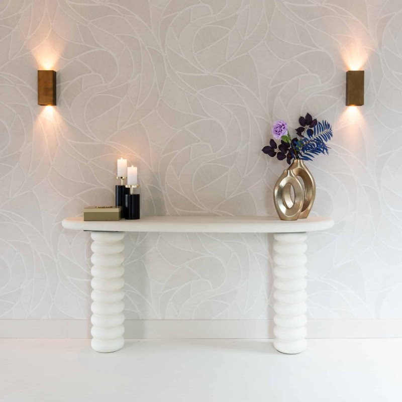 Console blanche organique finition plâtre 170 cm Bloomstone Richmond Interiors - 12
