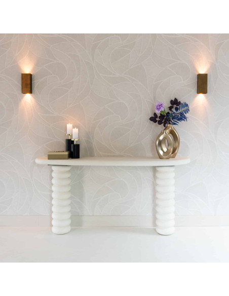 Console blanche organique finition plâtre 170 cm Bloomstone Richmond Interiors - 12