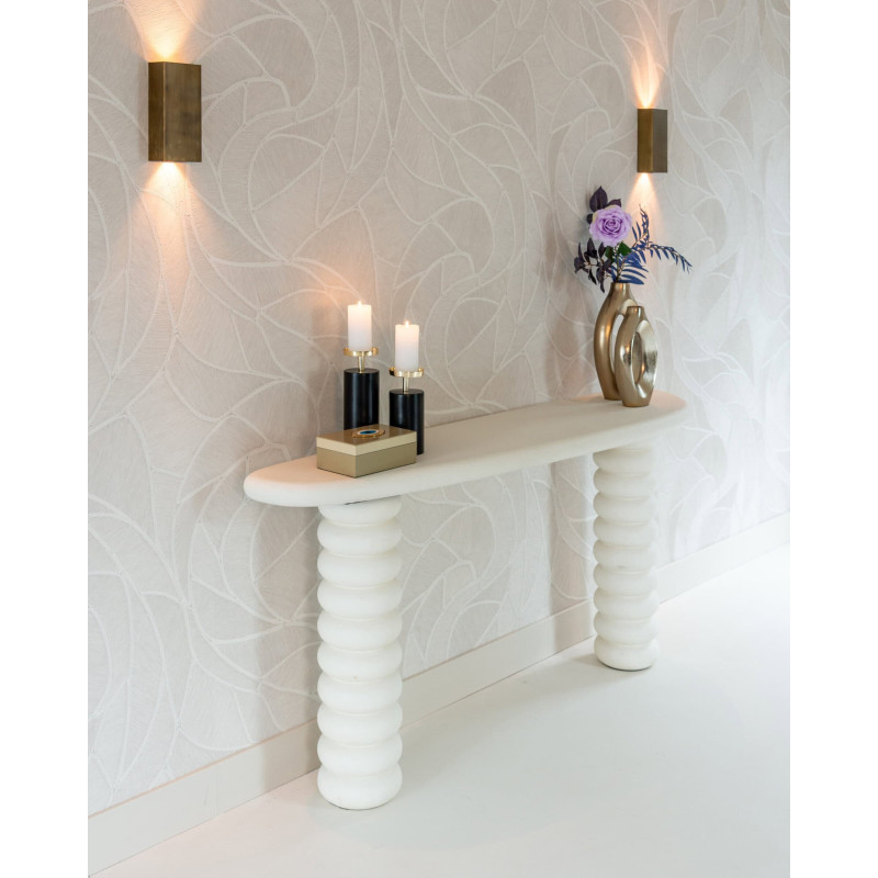 Console blanche organique finition plâtre 170 cm Bloomstone Richmond Interiors - 13