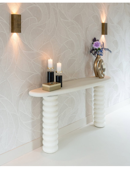 Console blanche organique finition plâtre 170 cm Bloomstone Richmond Interiors - 13
