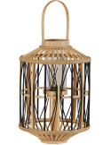 Lanterne photophore bambou verre 39 cm Bana