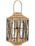 Lanterne photophore bambou verre 45 cm Bana