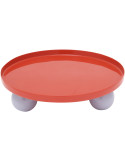 Plateau vide-poche métal rouge sur pieds 25 cm Double Funky