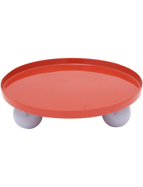 Plateau vide-poche métal rouge sur pieds 25 cm Double Funky Present Time - 1
