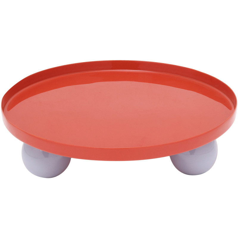 Plateau vide-poche métal rouge sur pieds 25 cm Double Funky Present Time - 1