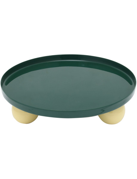 Plateau vide-poche métal vert 25 cm Double Funky Present Time - 1