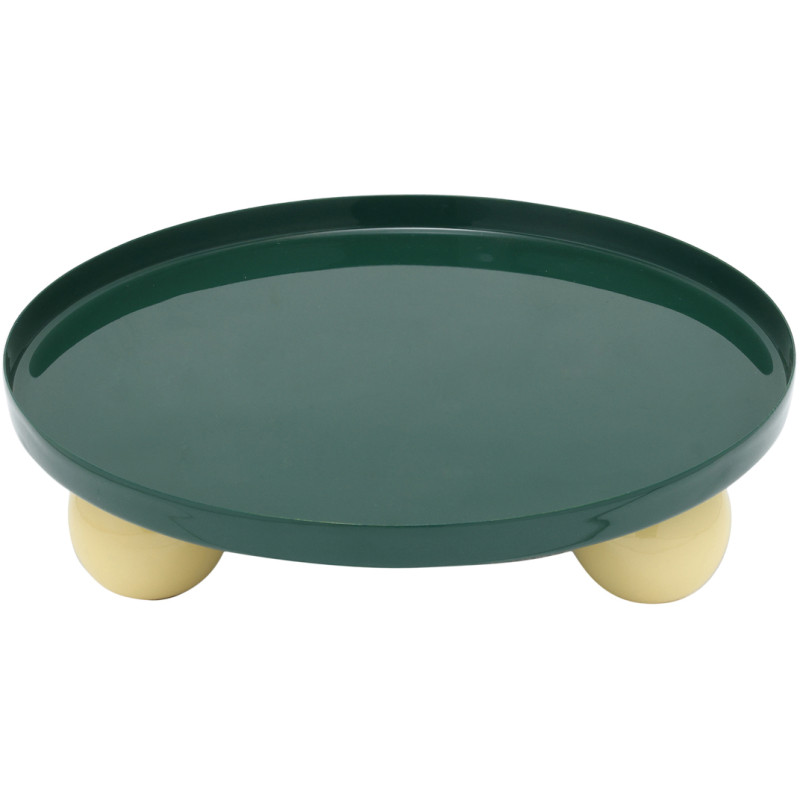 Plateau vide-poche métal vert 25 cm Double Funky Present Time - 1