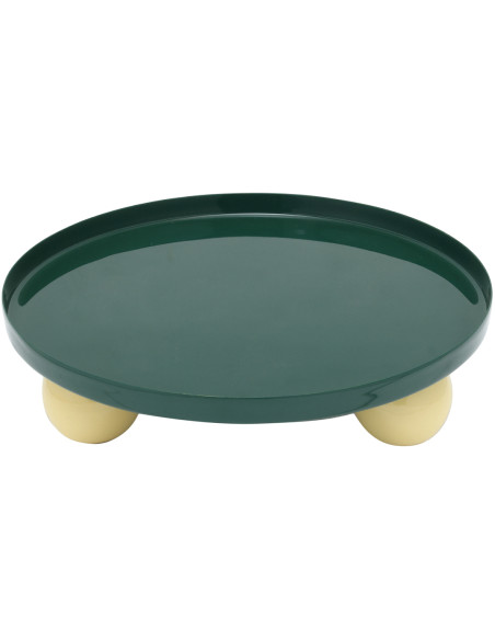 Plateau vide-poche métal vert 25 cm Double Funky Present Time - 1