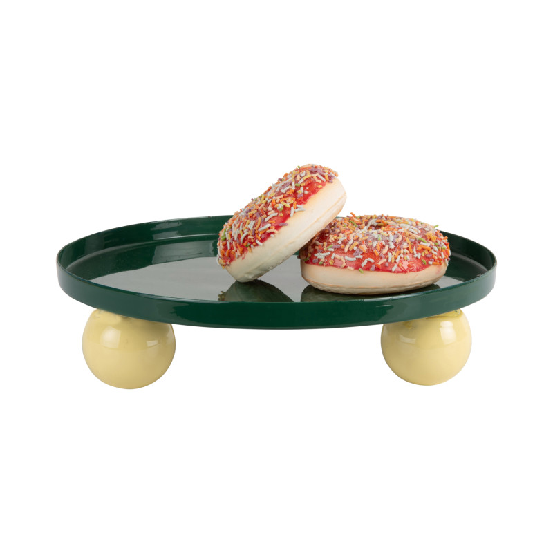 Plateau vide-poche métal vert 25 cm Double Funky Present Time - 3