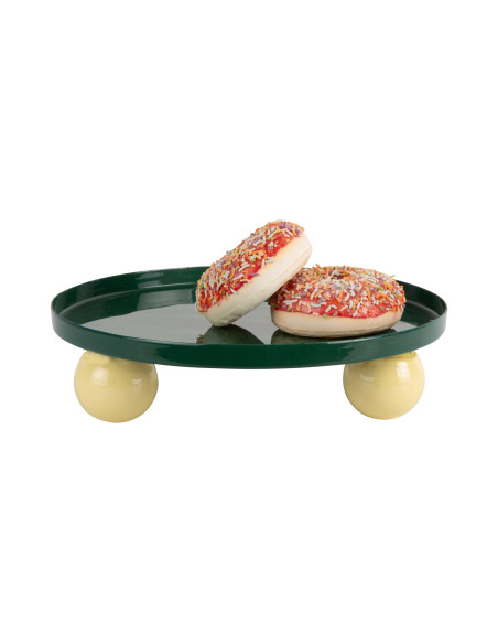 Plateau vide-poche métal vert 25 cm Double Funky Present Time - 3