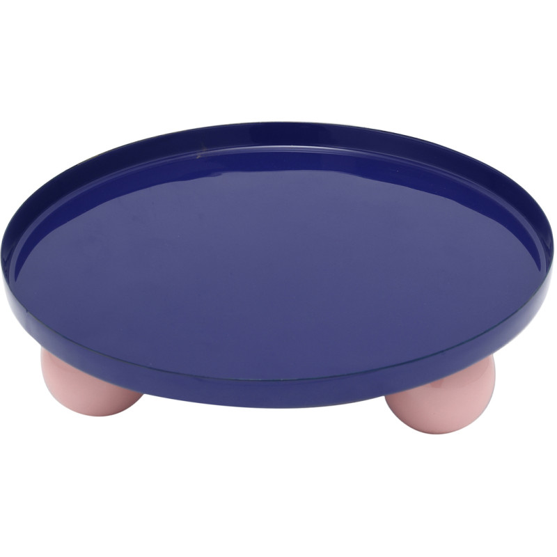Plateau vide-poche métal bleu 25 cm Double Funky Present Time - 1