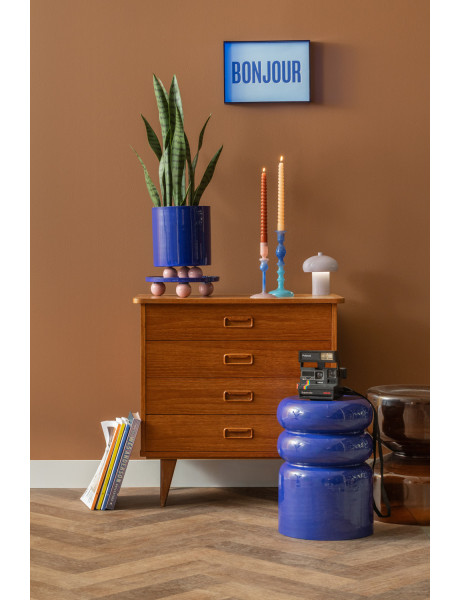 Plateau vide-poche métal bleu 25 cm Double Funky Present Time - 2