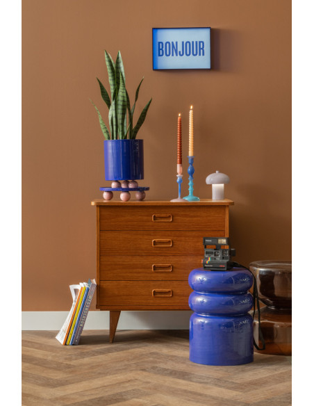 Plateau vide-poche métal bleu 25 cm Double Funky Present Time - 2
