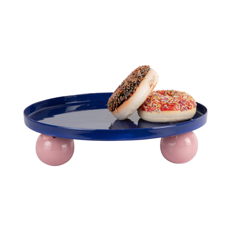 Plateau vide-poche métal bleu 25 cm Double Funky Present Time - 3