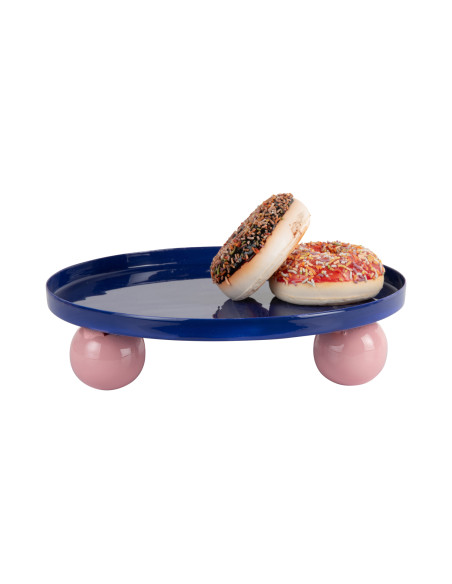 Plateau vide-poche métal bleu 25 cm Double Funky Present Time - 3