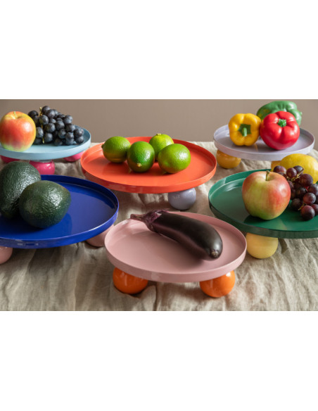 Plateau vide-poche métal bleu 25 cm Double Funky Present Time - 5