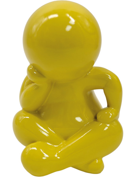 Statuette décorative résine jaune citron 16 cm Amigo Sitting Present Time - 1