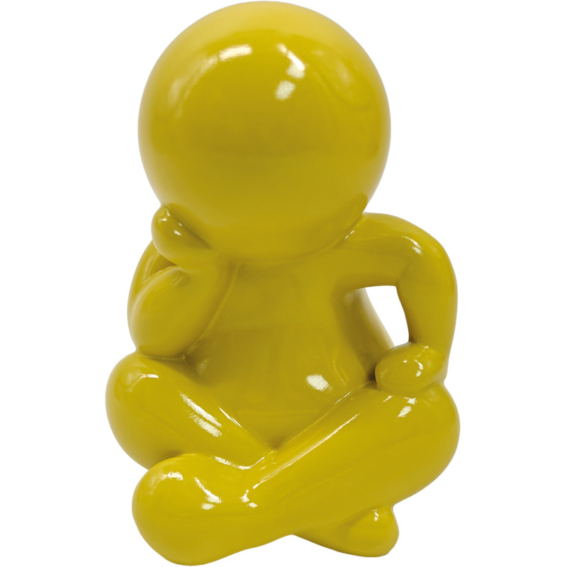 Statuette décorative résine jaune citron 16 cm Amigo Sitting Present Time - 1