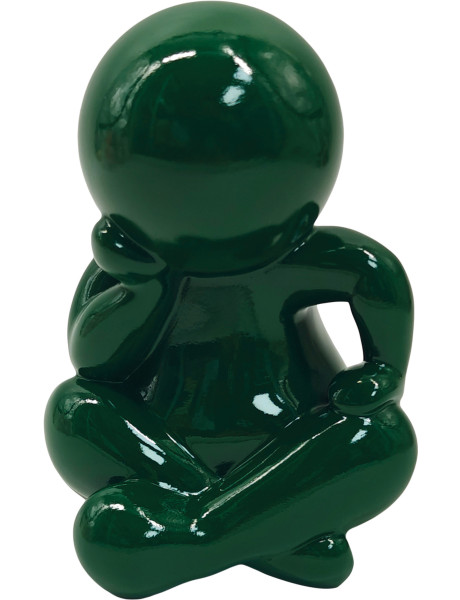 Statuette décorative verte en résine 16 cm Amigo Sitting Present Time - 1