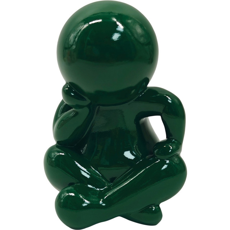 Statuette décorative verte en résine 16 cm Amigo Sitting Present Time - 1