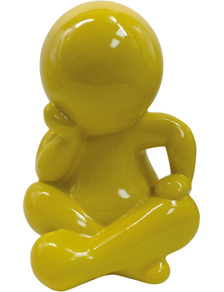 Statuette jaune en polyrésine 34,8 cm Amigo Sitting Present Time - 1