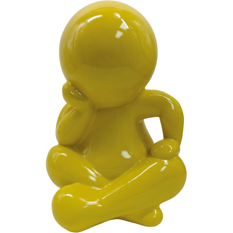 Statuette jaune en polyrésine 34,8 cm Amigo Sitting Present Time - 1
