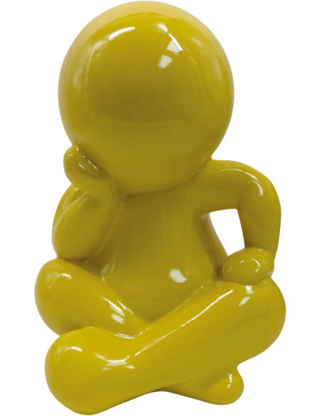 Statuette jaune en polyrésine 34,8 cm Amigo Sitting Present Time - 1