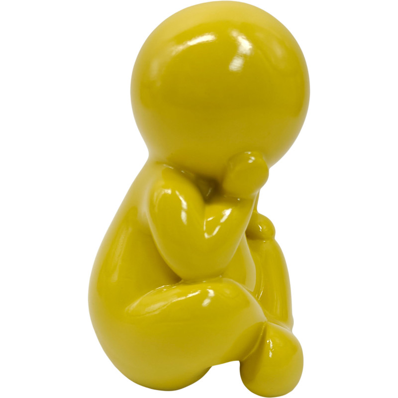 Statuette jaune en polyrésine 34,8 cm Amigo Sitting Present Time - 2