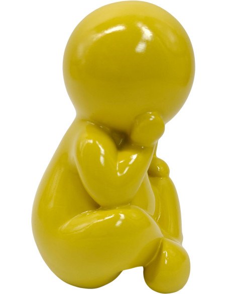 Statuette jaune en polyrésine 34,8 cm Amigo Sitting Present Time - 2